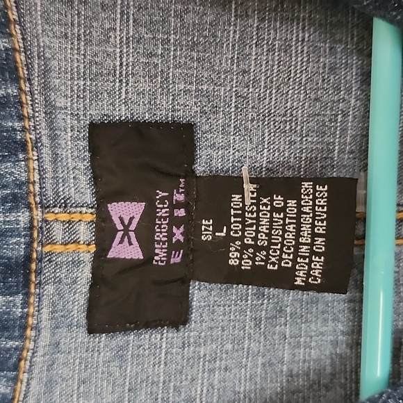 Emergency Exit Y2K button up stretch denim romper Large - Picture 5 of 7